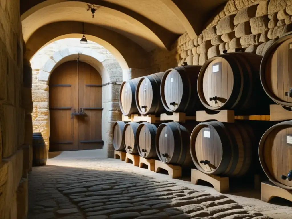 Descubre la historia en las antiguas bodegas de Europa con barricas polvorientas y paredes de piedra