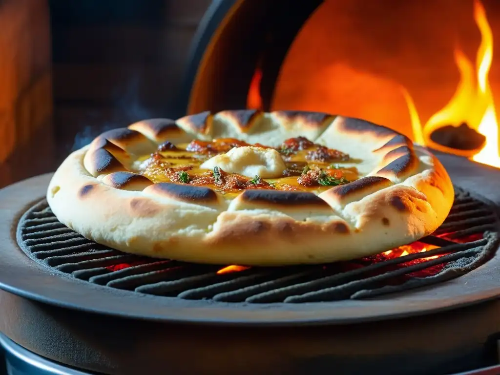 El horno tandoor en llamas con naan dorado, refleja la influencia gastronomía mongol en India