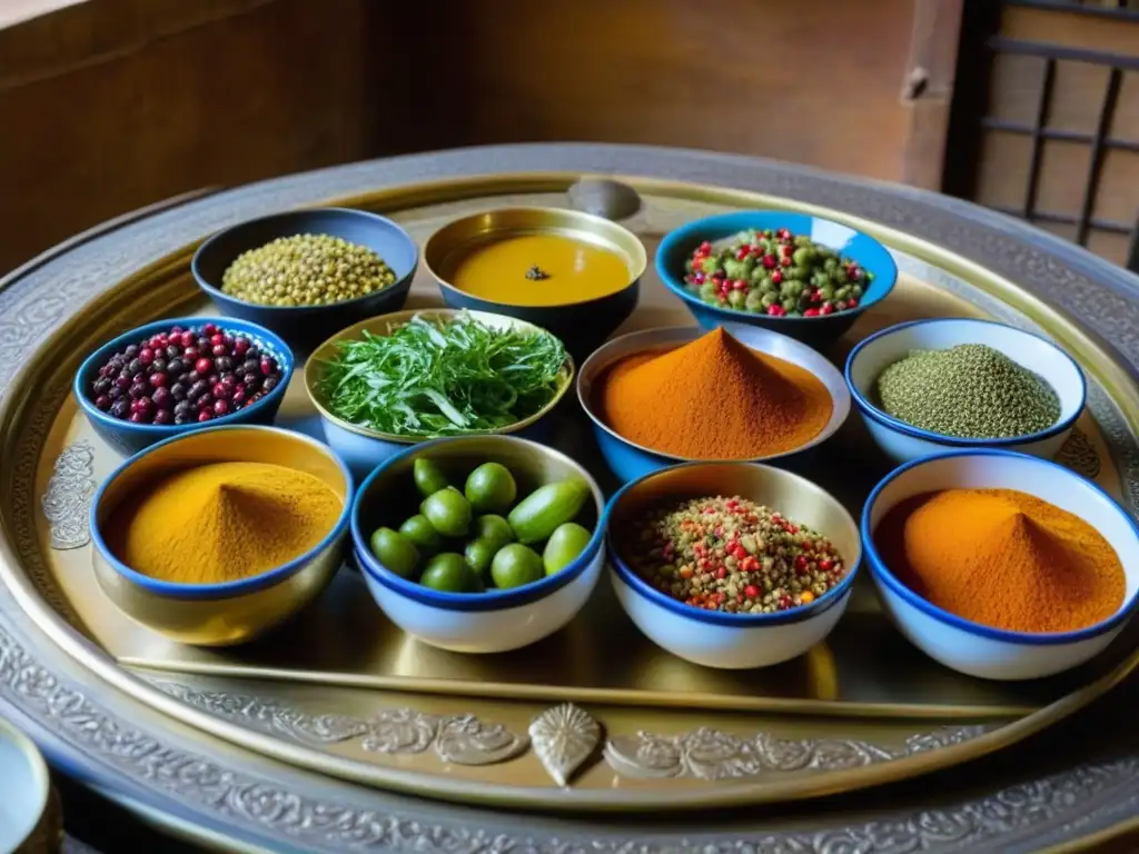 Una imagen detallada de una cocina real de la era Mughal, mostrando técnicas de conservación de alimentos como encurtidos, secado y fermentación