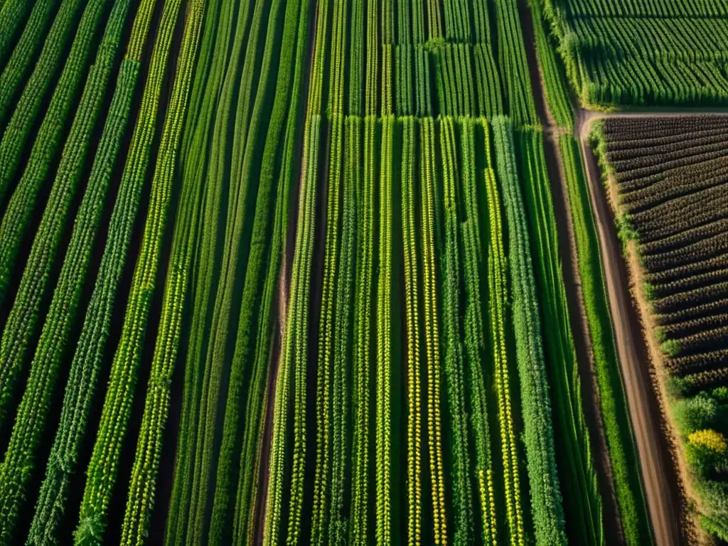 Impacto de cultivos europeos en Sudamérica: Detalle de campos vibrantes con maíz, papas y trigo, introducidos por colonos