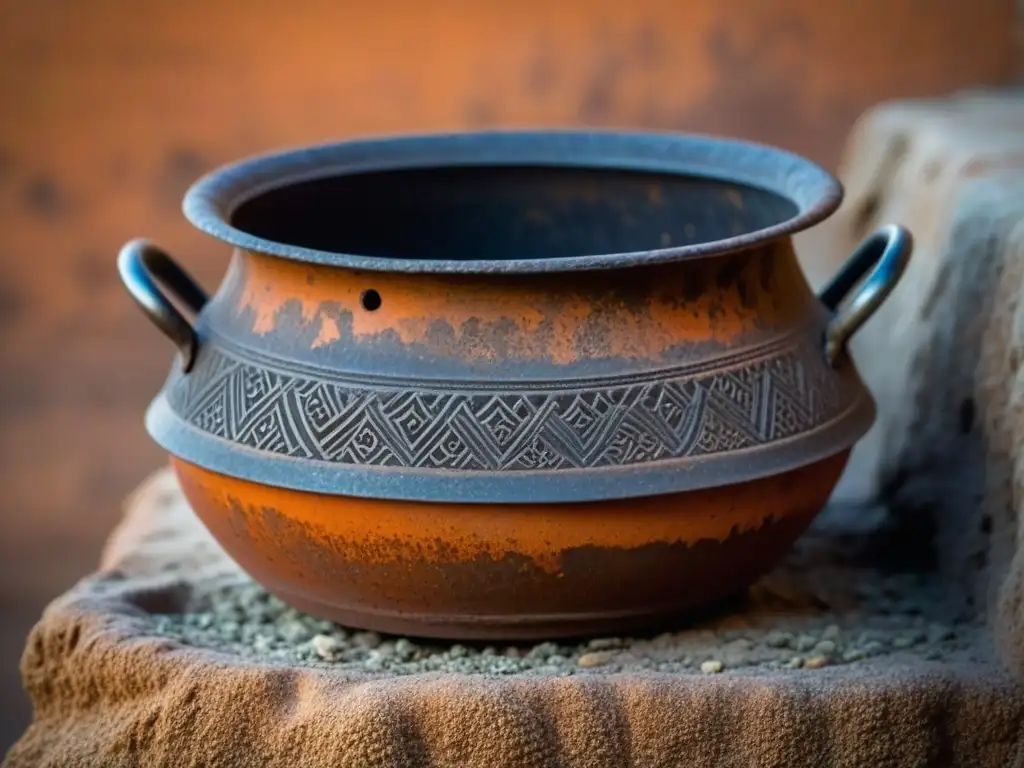 La importancia cultural de una olla de hierro: años de uso y historias reflejadas en su superficie envejecida