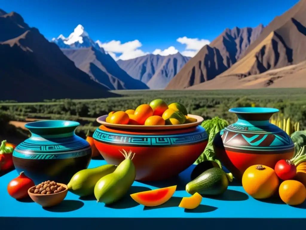 Incas deshidratan alimentos con frutas y cerámica bajo el sol andino