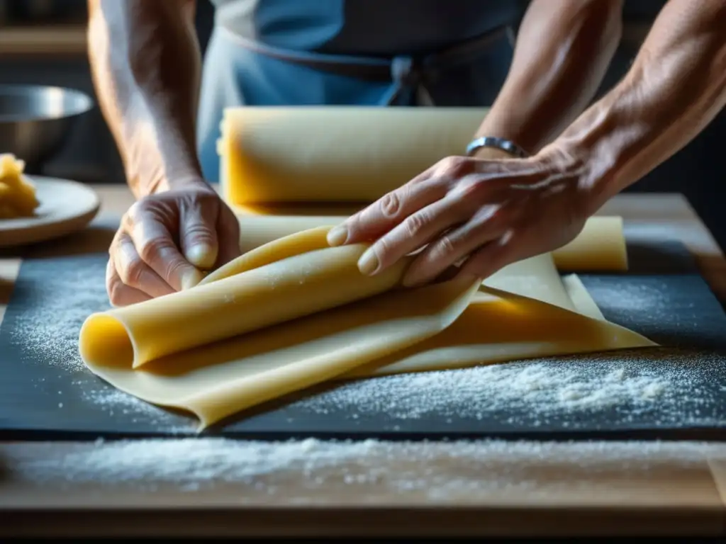 Influencia italiana en la comida: Un chef italiano experimentado elaborando pasta con destreza y tradición