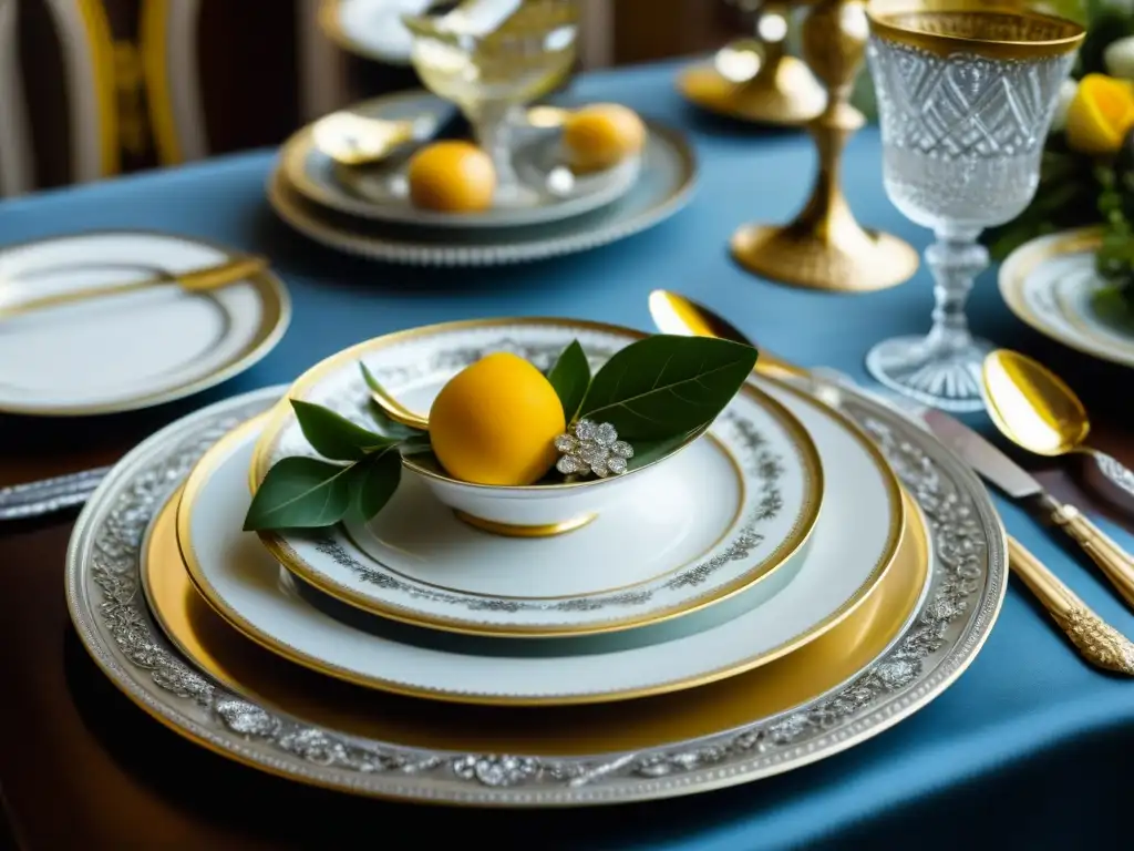 Inspirado en la influencia de la realeza británica, una mesa de comedor lujosa con detalles exquisitos