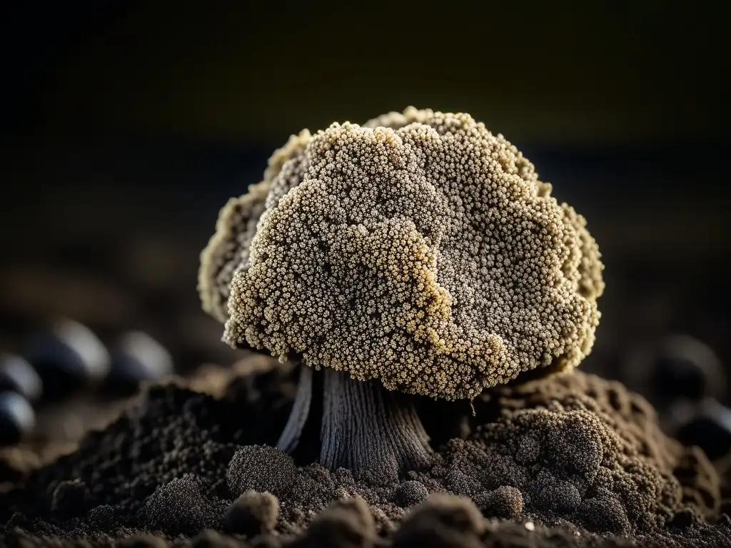 Una joya gastronómica: trufa negra recién desenterrada, con tierra y detalles únicos