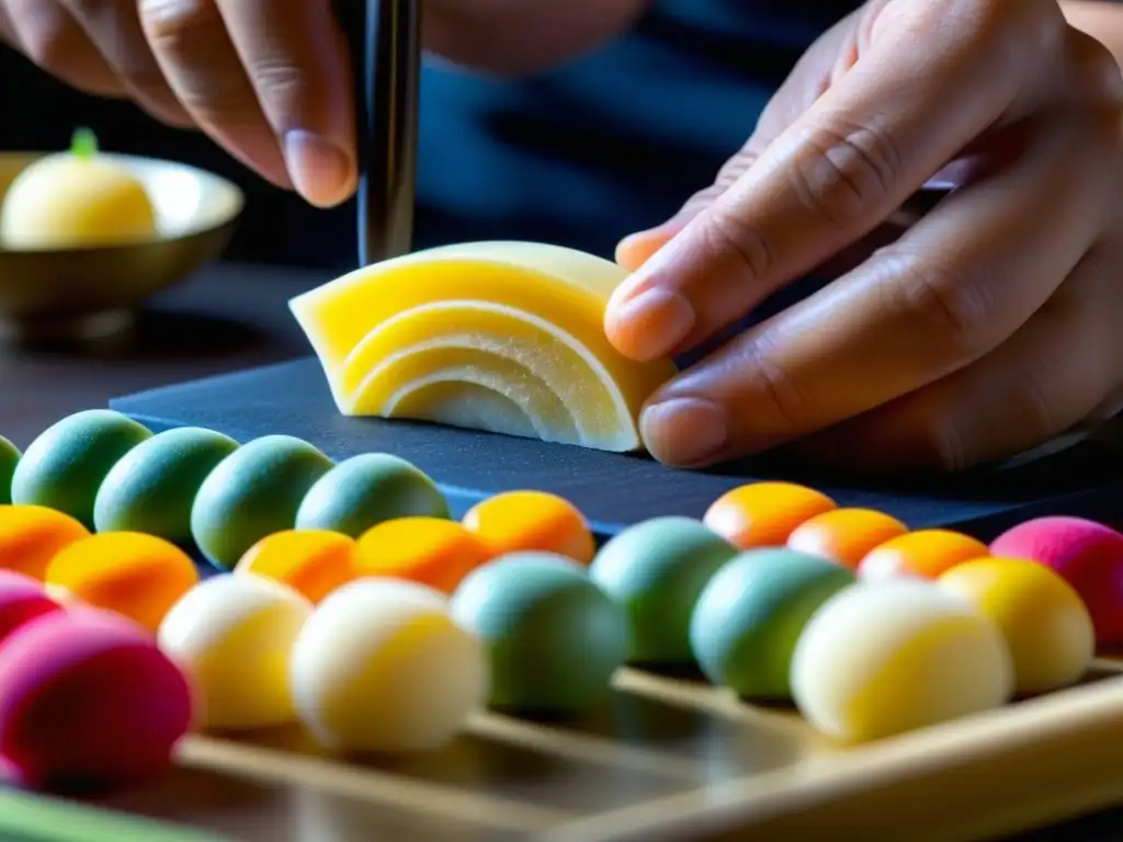 Un maestro artesano moldea con destreza los delicados dulces Wagashi, resaltando la historia de estos exquisitos postres japoneses