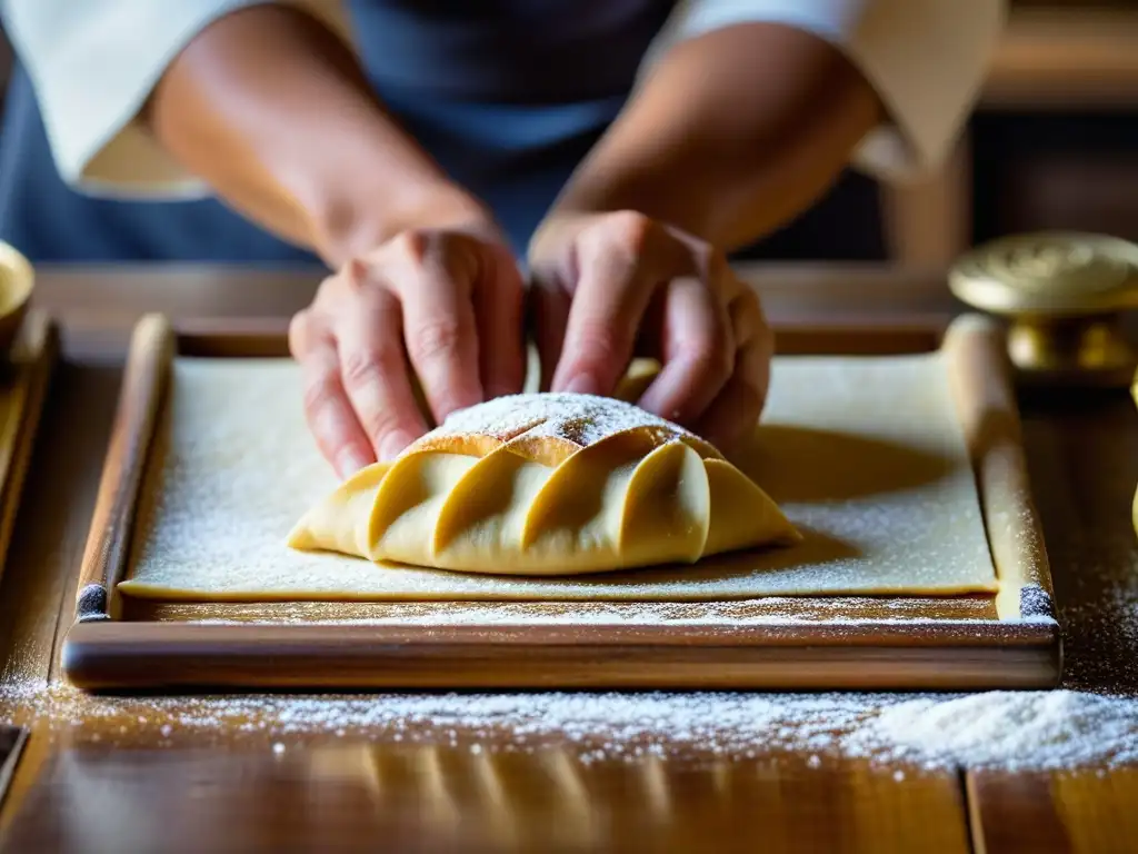 Un maestro panadero japonés influenciado por Portugal, expertamente trabajando una masa delicada