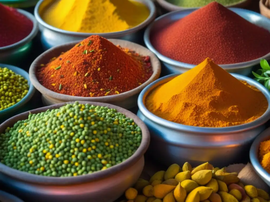 Espectáculo de especias en mercado de Zanzíbar Un mágico mercado lleno de coloridas especias en Zanzíbar, Africa
