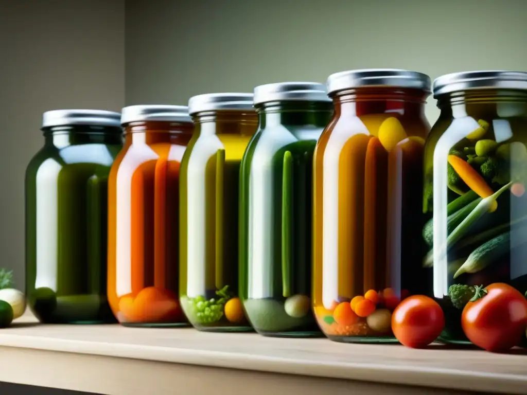 Mano preparando vegetales en frascos de vidrio, ilustrando las Técnicas de conservación de alimentos