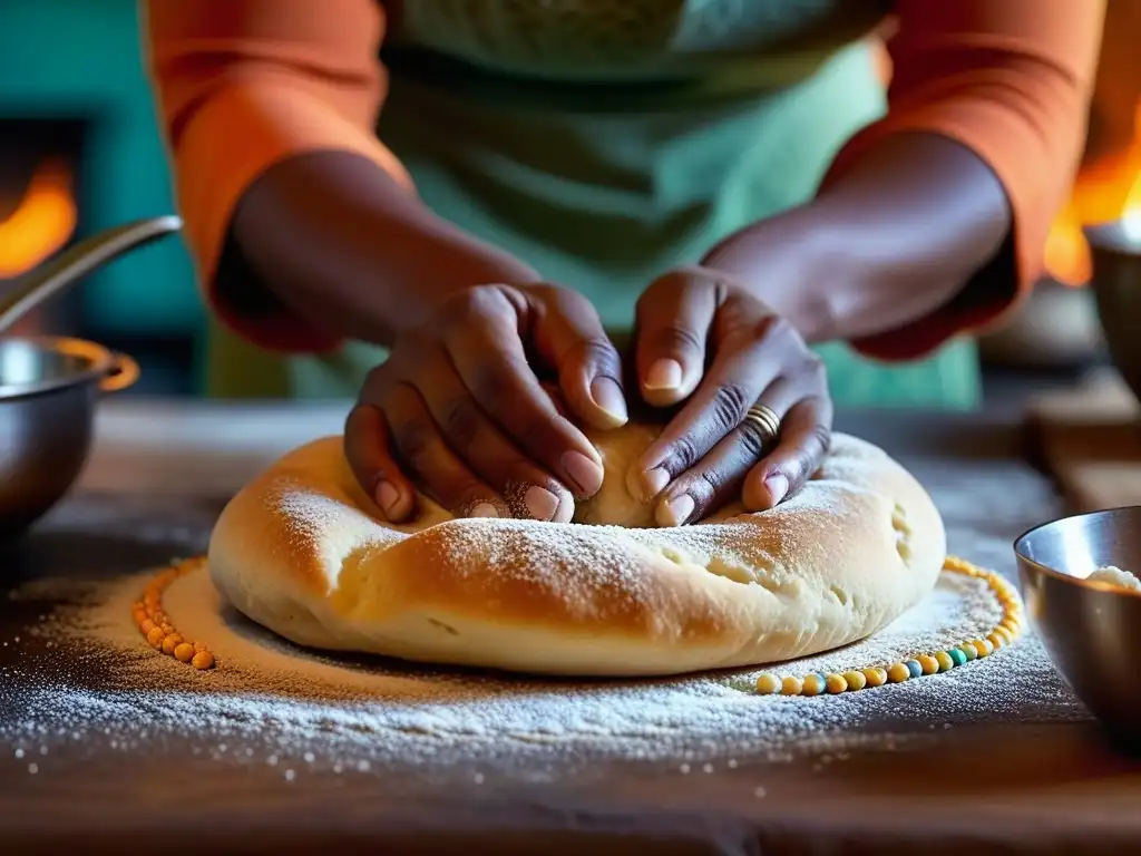 Manos africanas moldean masa en cocina como resistencia en Apartheid, uniendo culturas y tradiciones