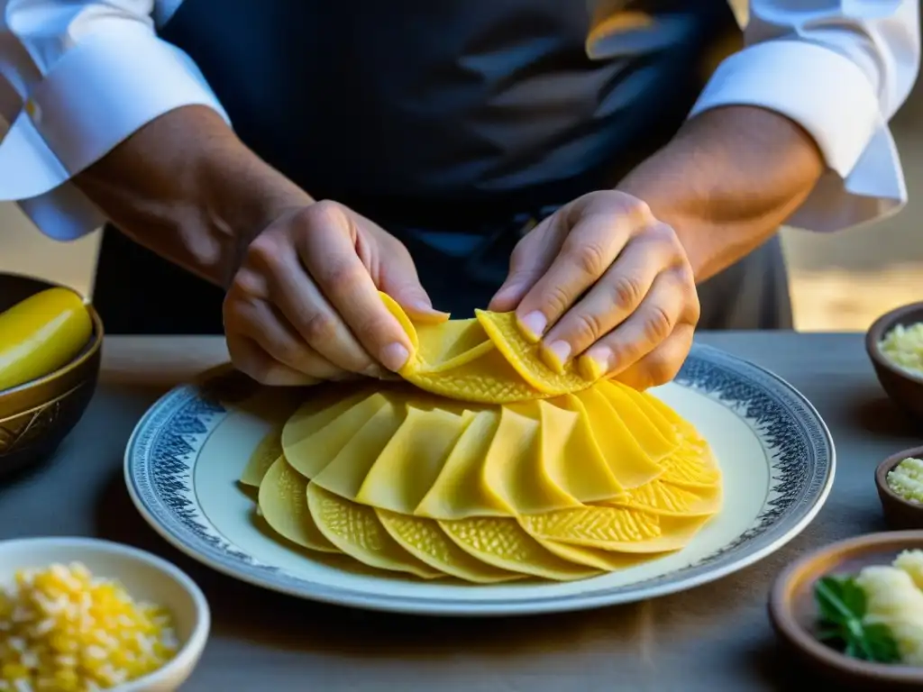 Las manos del chef moldavo cuentan la historia de la cocina tradicional con cada pliegue y callo