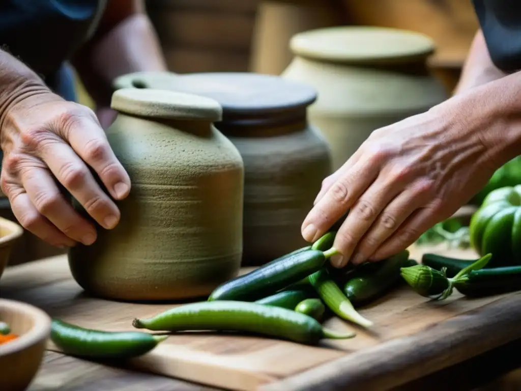 Unas manos expertas preservando alimentos en técnicas de conservación de alimentos