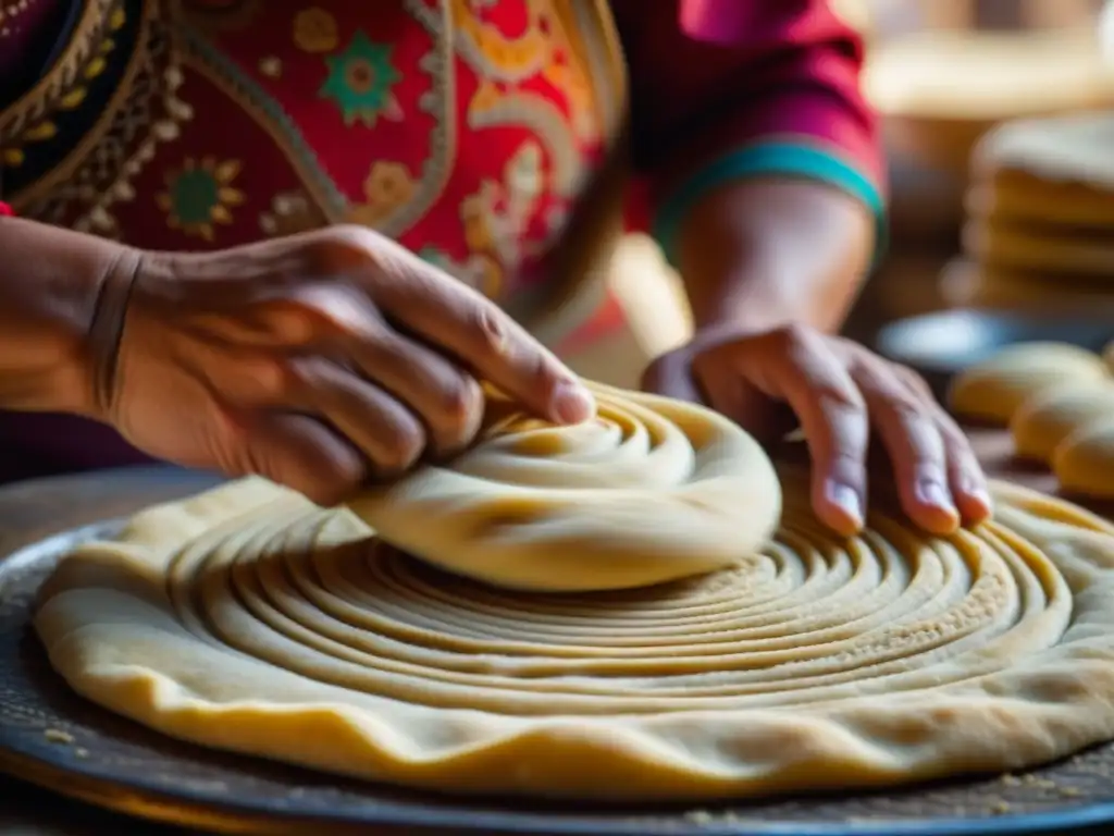 Manos expertas amasan fina masa en Samarcanda, en Festival Gastronómico Recetas históricas cultura