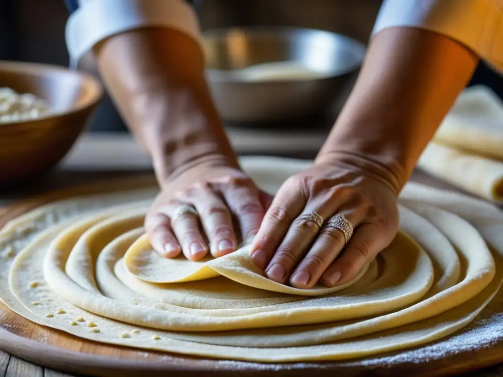 Manos expertas preparando lavash, recetas históricas Armenia mapa culinario