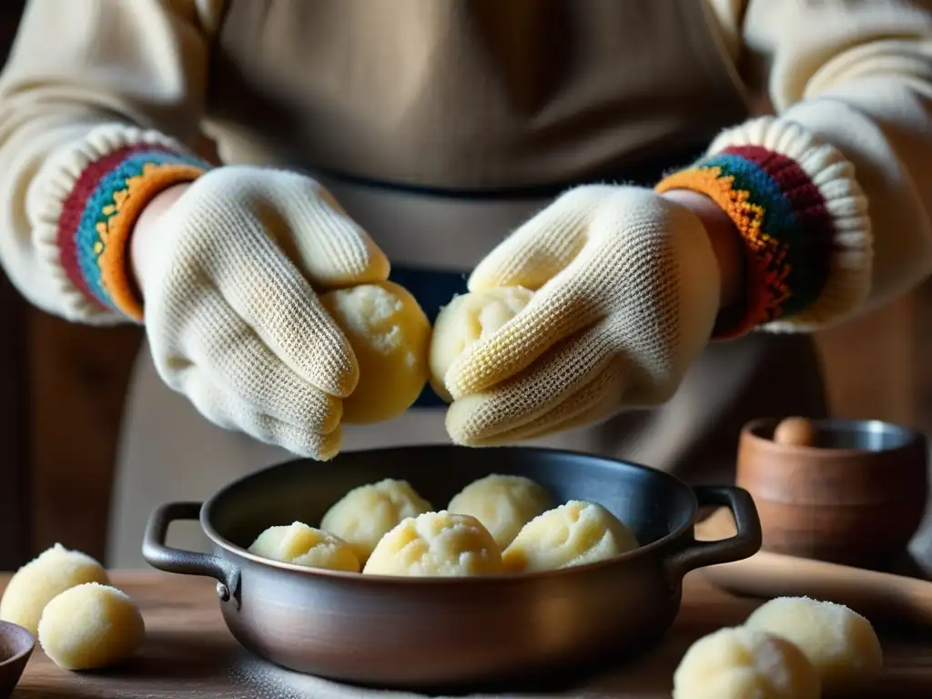 Unas manos expertas moldean cepelinai lituanos en una cocina báltica de la Unión Soviética, mostrando resistencia y tradición