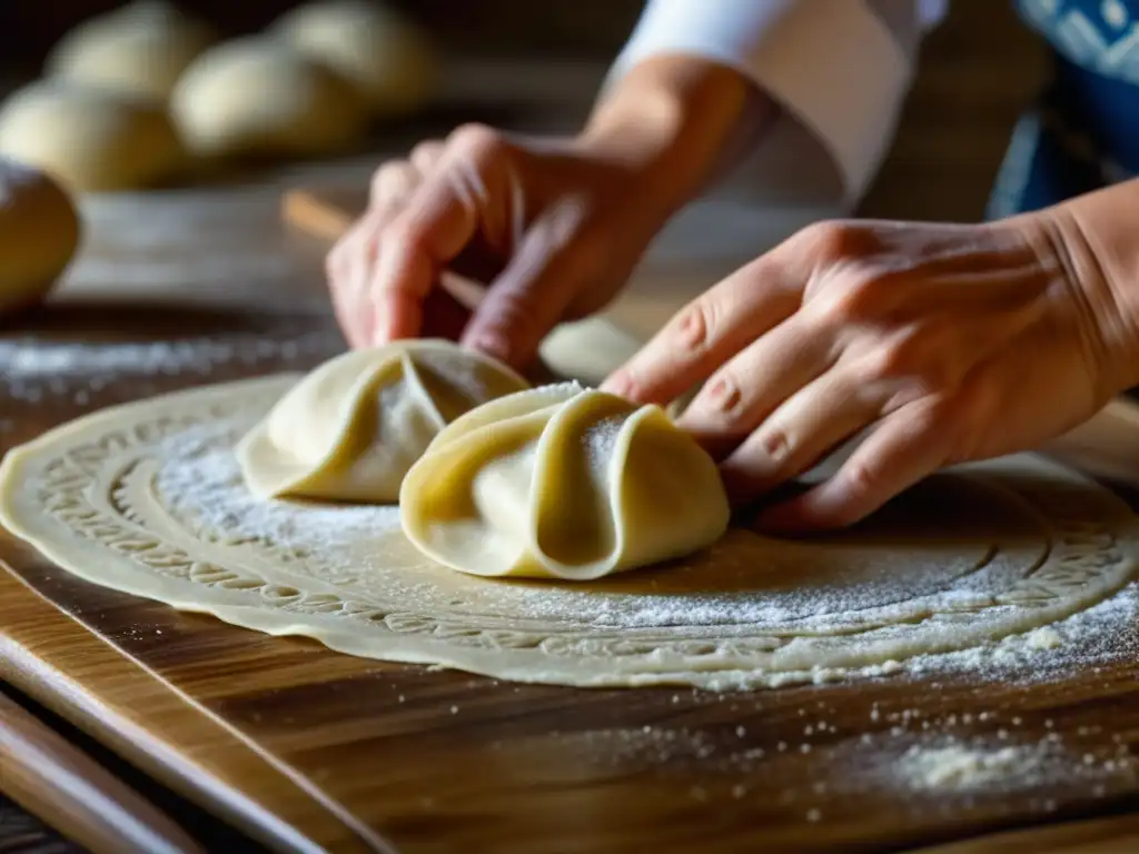 Manos expertas preparando masa para recetas tradicionales Europa del Este