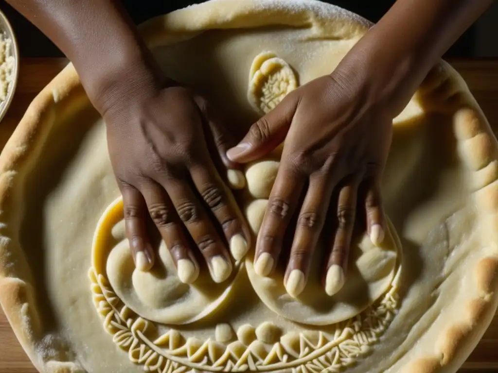 Unas manos expertas moldean masa, representando recetas históricas desafiando Apartheid