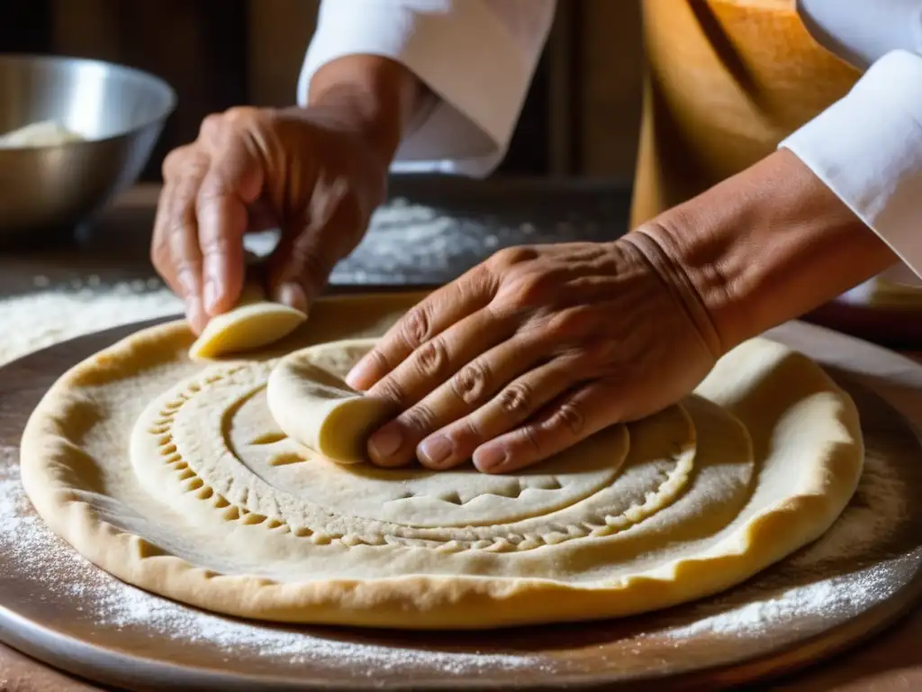 Manos expertas moldeando pan Magreb, resaltando la historia y recetas culturales de la región