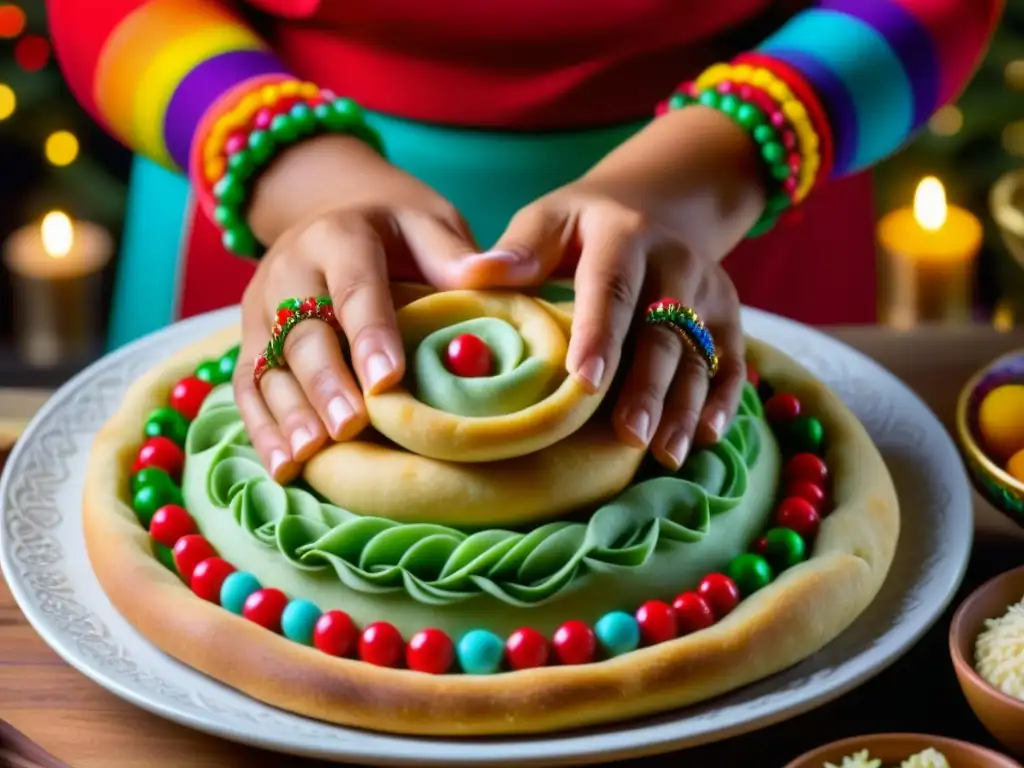 Unas manos expertas moldean un postre navideño tradicional hispano con destreza y cariño