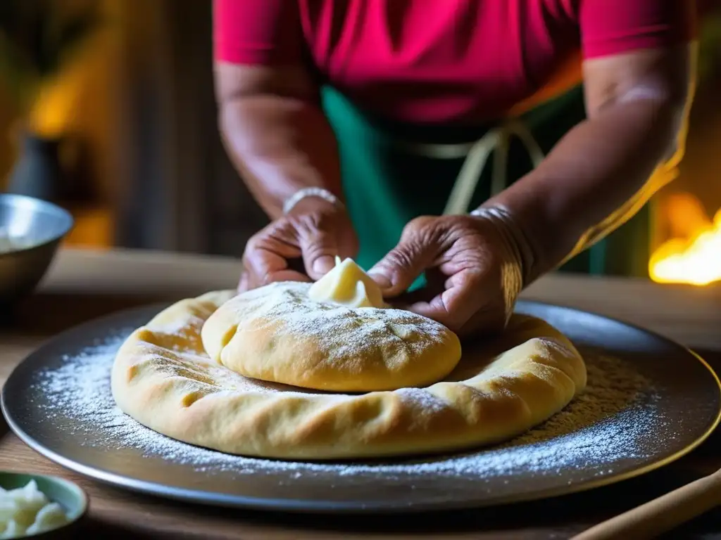 Manos expertas moldean receta familiar en la cocina micronesia, resaltando la tradición y el amor por la comida casera