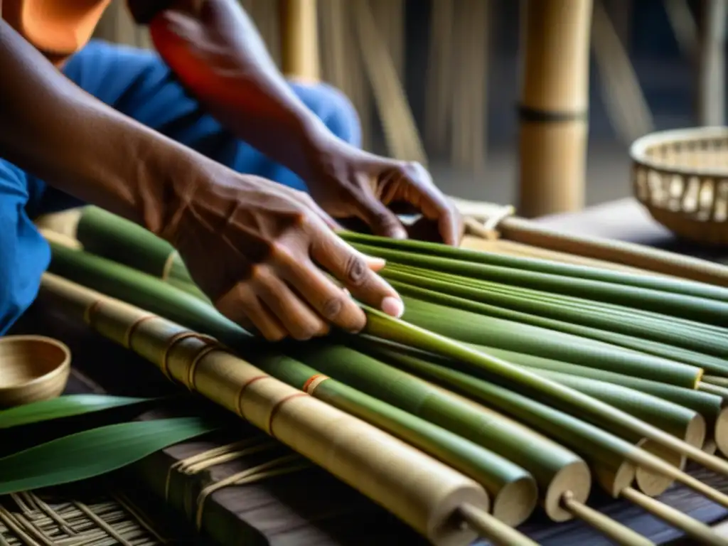 Unas manos expertas elaboran utensilios de cocina en Asia con meticulosidad y destreza, resaltando la artesanía regional