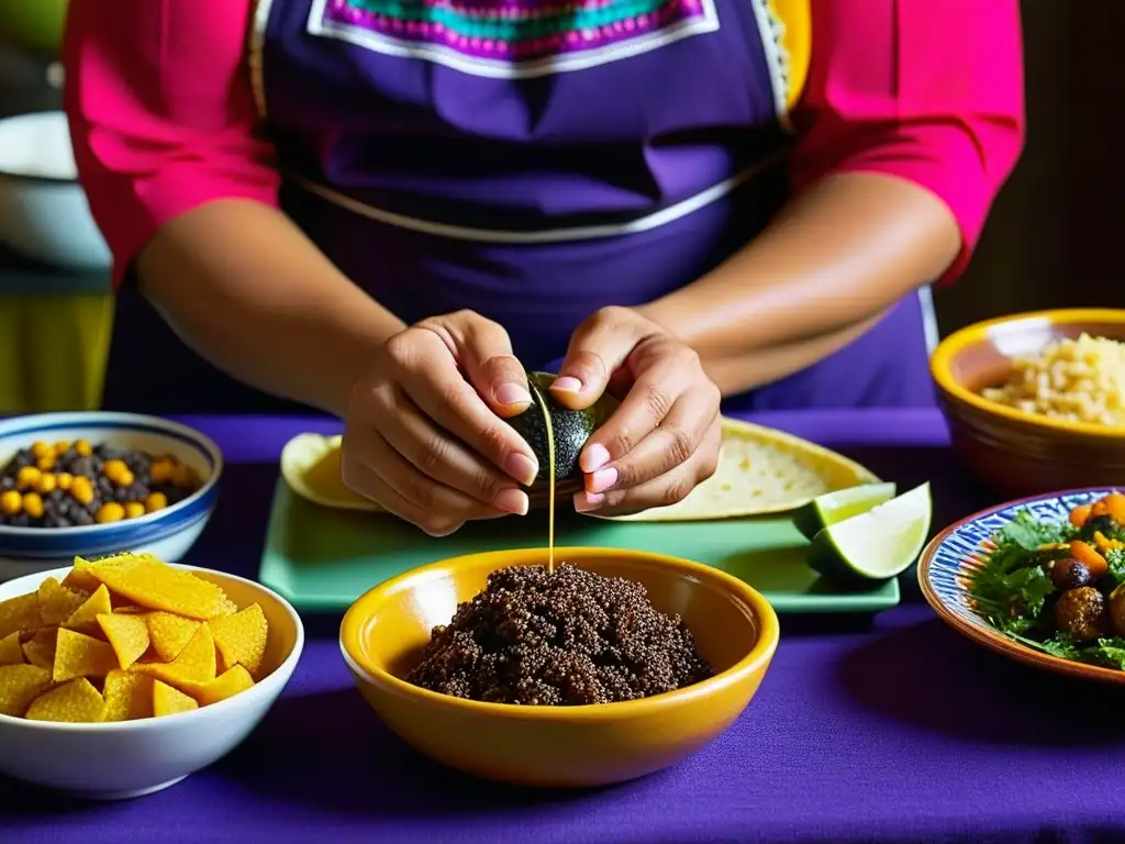 Manos hábiles de mujer hispana preparando Sabores de Cuaresma en Hispanoamérica