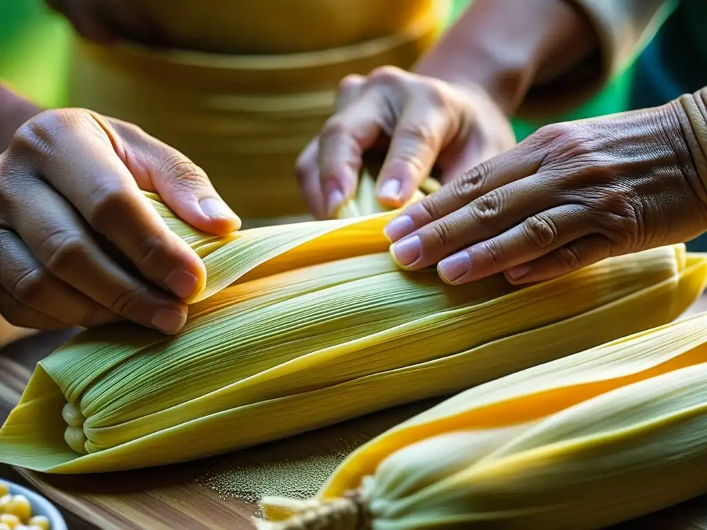 Unas manos hábiles preparando tamales tradicionales para el Día de la Candelaria en México