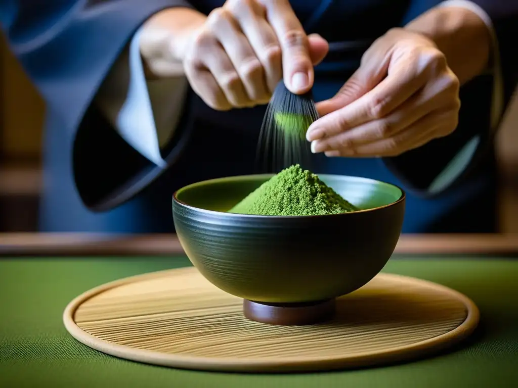 Manos maestras en la ceremonia japonesa del té, historia y espiritualidad en cada movimiento al batir matcha