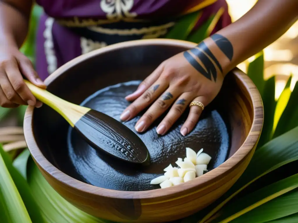 Manos de mujer isleña preparando recetas históricas, culturas y épocas en contexto