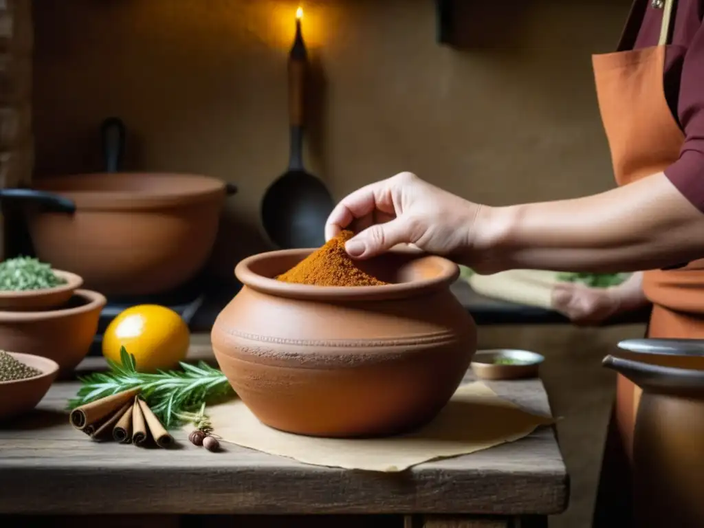 Manos preparando recetas históricas en cocina rústica: cultura, épocas y relevancia