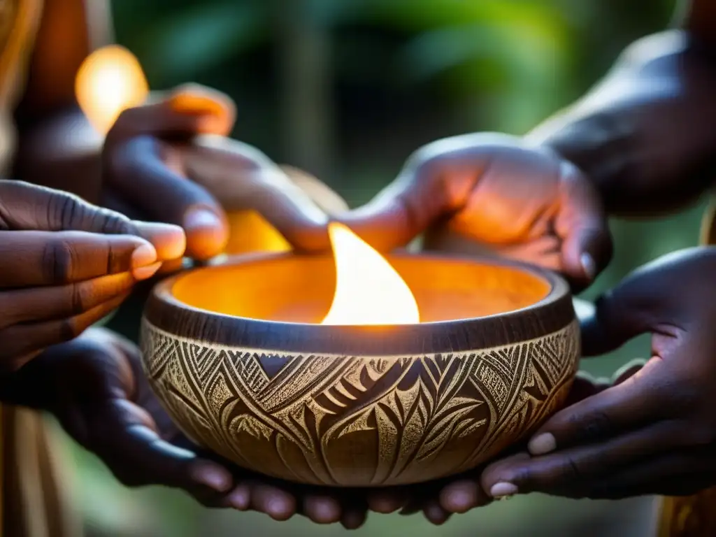 Manos venerables sostienen un tazón de kava, resaltando el rol social y espiritual