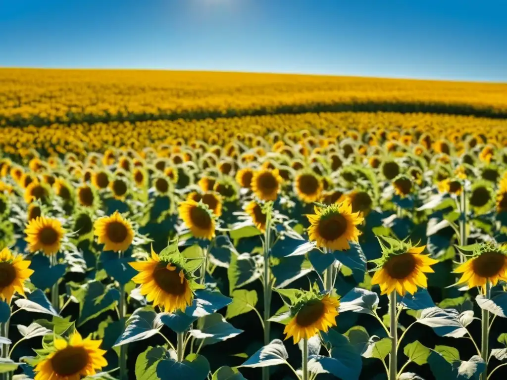 Un mar de girasoles vibrantes bajo el sol eslavos clima geografía