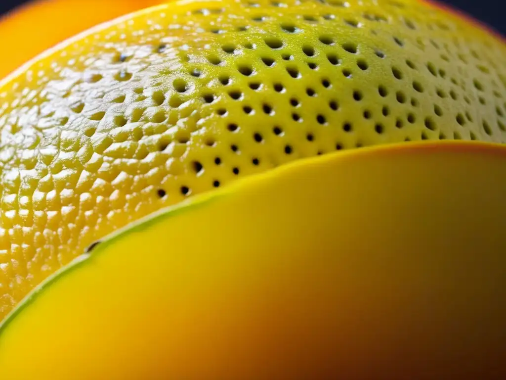 Una maravillosa lúcuma madura, detallada y vibrante, con su color naranja-amarillo único y textura exterior