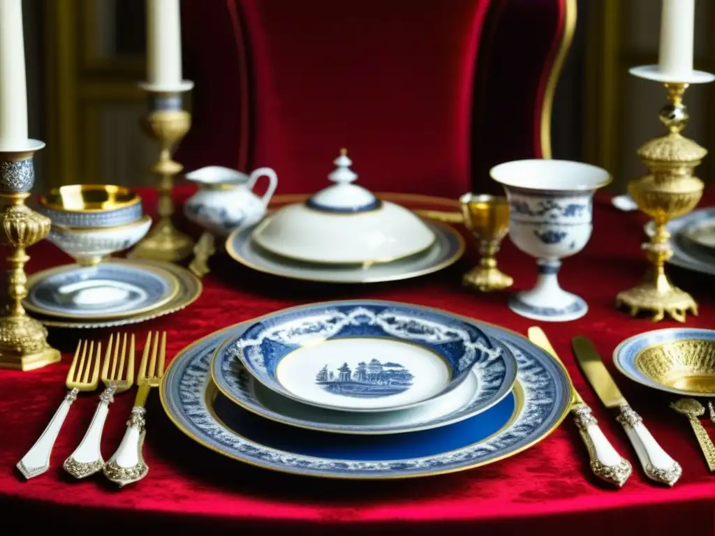 Una mesa de banquete lujosa del siglo XVII con vajilla ornamental y exquisitas recetas históricas aristocracia siglo XVII