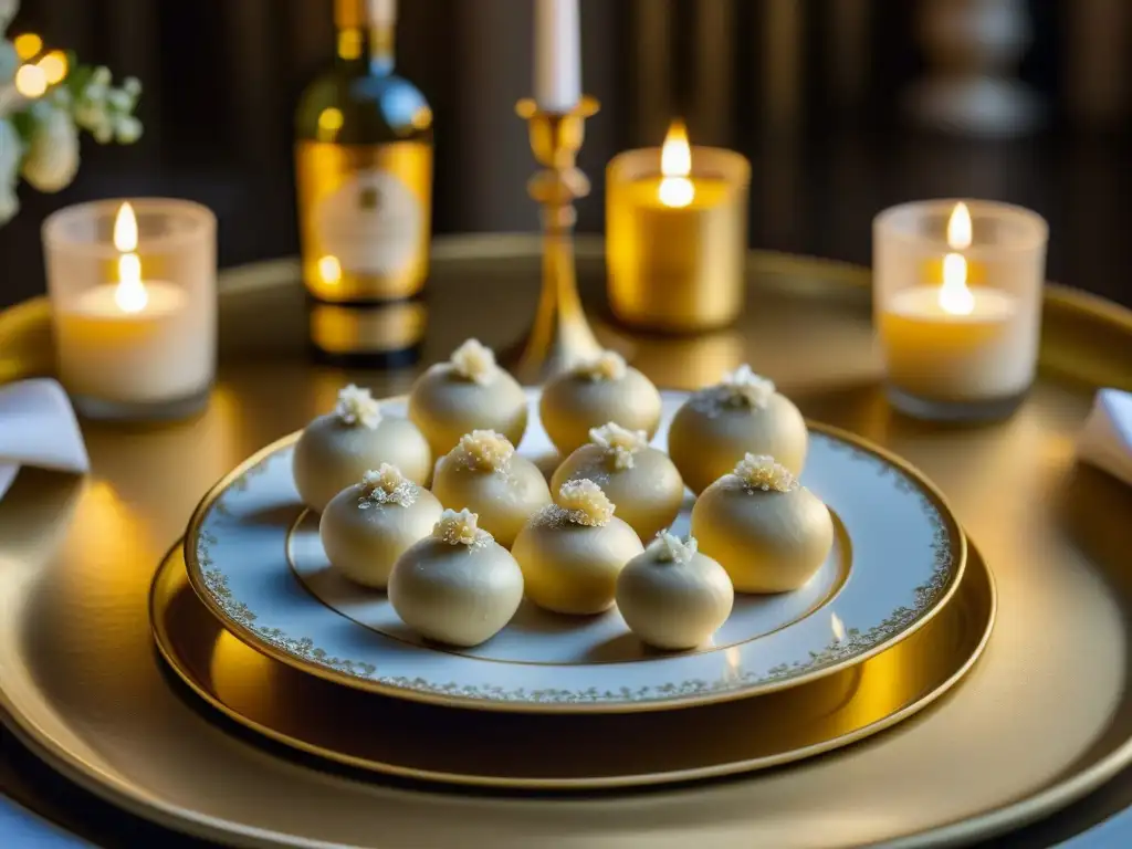 Una mesa de banquete real con trufas blancas en matrimonios de nobleza, símbolo de opulencia y elegancia