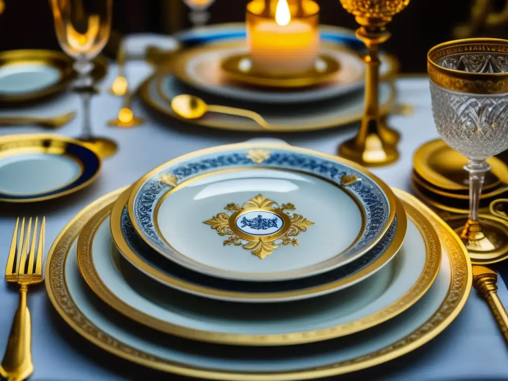 Una mesa de comedor lujosa al estilo de la aristocracia rusa, con influencia francesa en la decoración