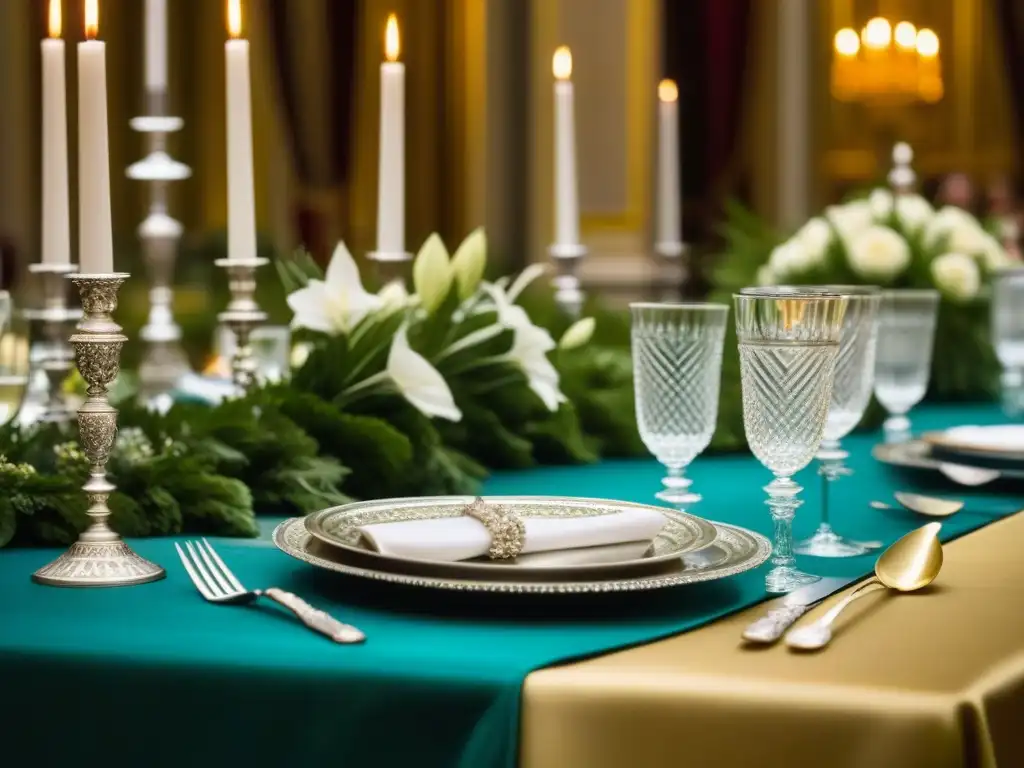 Una mesa imperial decorada con lujo en el reinado de Catalina la Grande