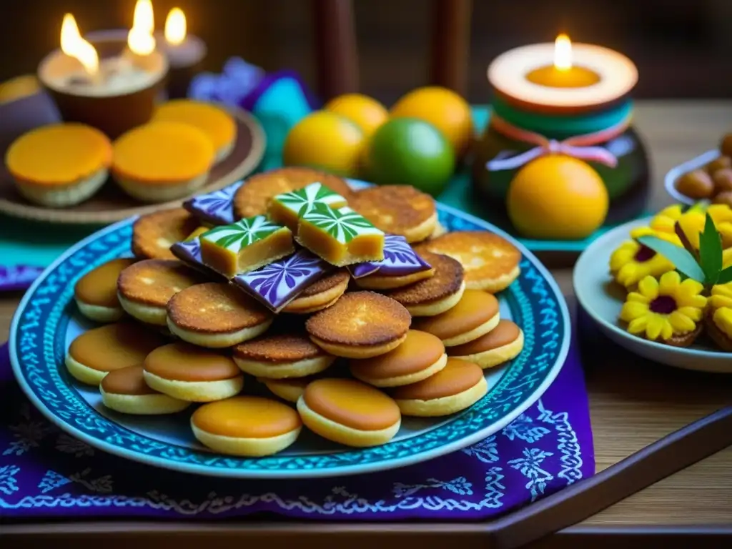 Mesa de Semana Santa: Tradición y Dulzura en Alta Resolución Una mesa bellamente decorada con recetas tradicionales de Semana Santa, como torrijas, pestiños y potaje de vigilia, resalta la riqueza cultural