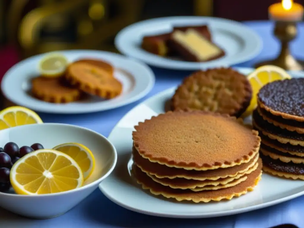 Una mesa elegante con delicias tradicionales del Imperio Austrohúngaro, resaltando la gastronomía Danubio