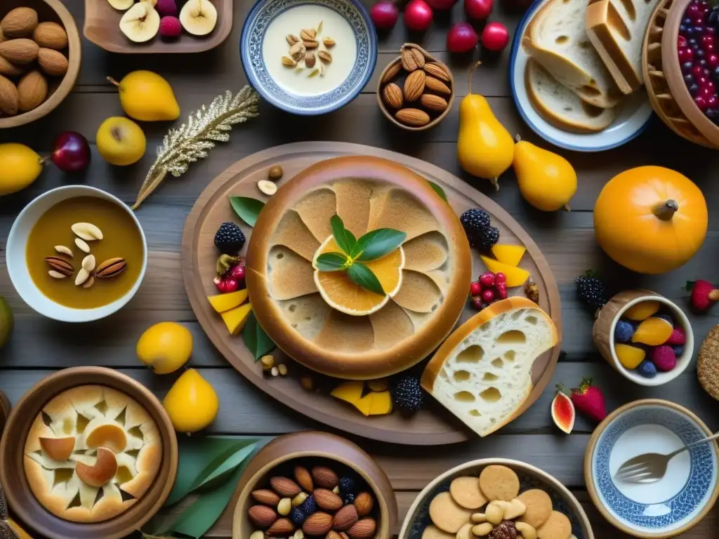 Una mesa de festín inspirada en Stonehenge, con una rica tradición culinaria del Festival Solsticio