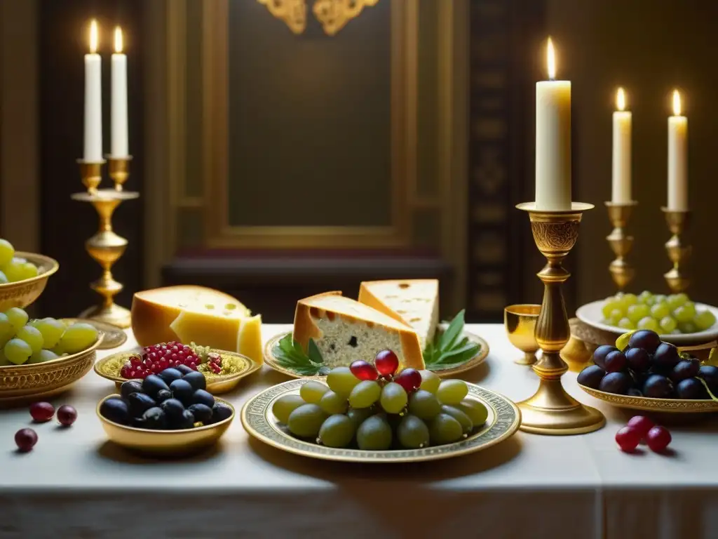 Una mesa de fiesta llena de alimentos legendarios de la Antigua Grecia, resplandeciendo en opulencia y tradición culinaria