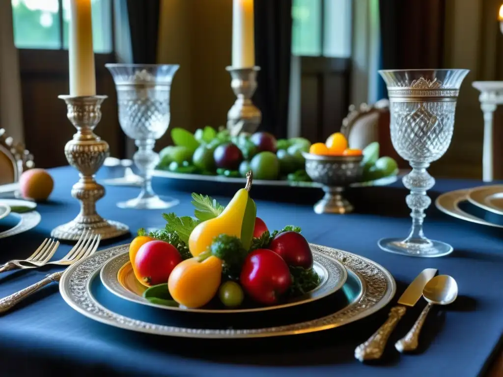 Una mesa renacentista exquisitamente decorada, lista para un festín opulento