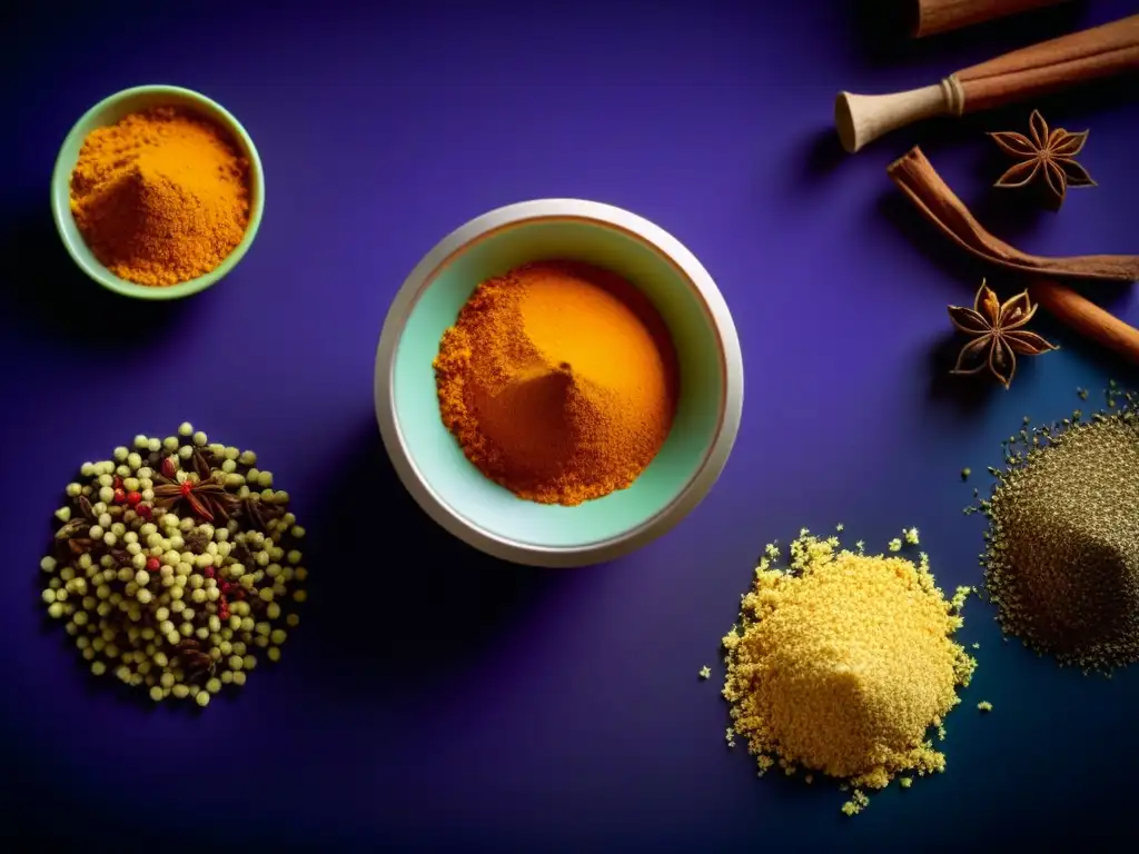 Moledora moderna transformando especias antiguas en polvo fino, fusionando recetas históricas con gadgets modernos