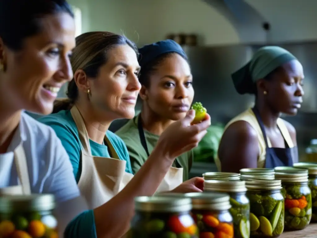 Mujeres en cocina de guerra, preservando alimentos con innovaciones