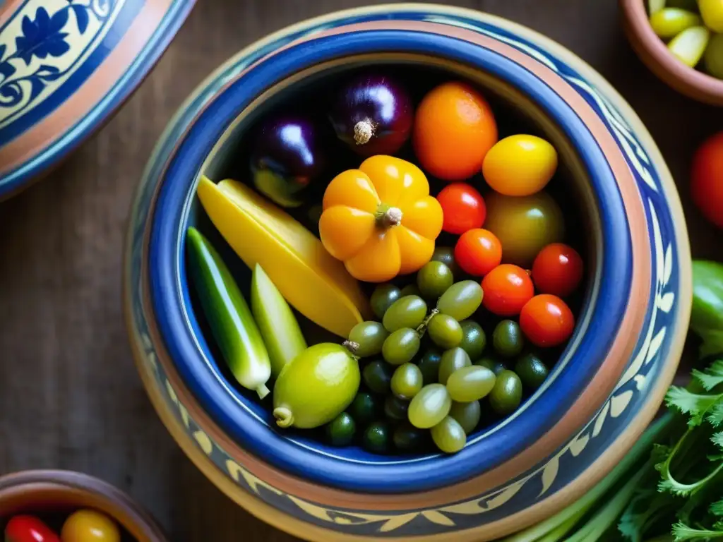 Una obra de arte: conservación de alimentos en cocinas históricas a través de coloridos encurtidos en una olla de barro