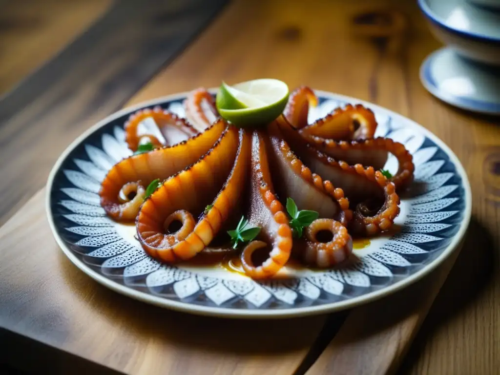 Una obra de arte gastronómica: Pulpo a la Gallega con tentáculos tiernos, aceite de oliva y pimentón, en una cocina gallega tradicional