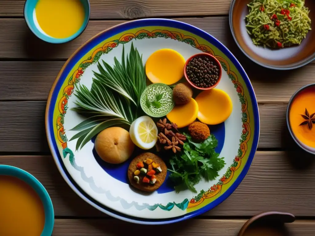 Una obra de arte: un plato de cerámica con delicias culinarias del Imperio Turco