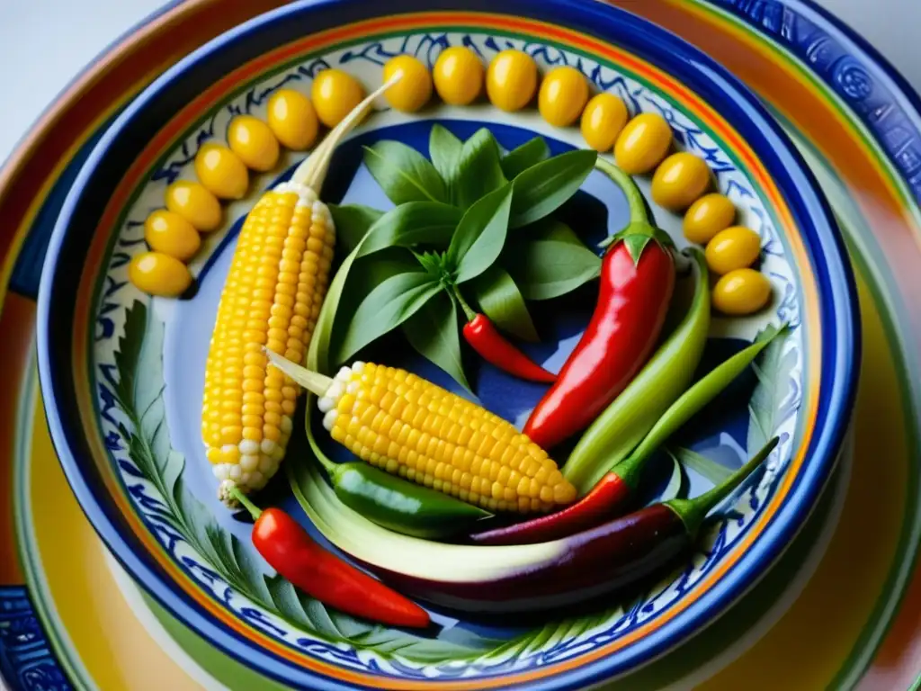 Una obra maestra de la gastronomía mestiza: un plato colorido y detallado que celebra la historia cultural de las recetas mestizas