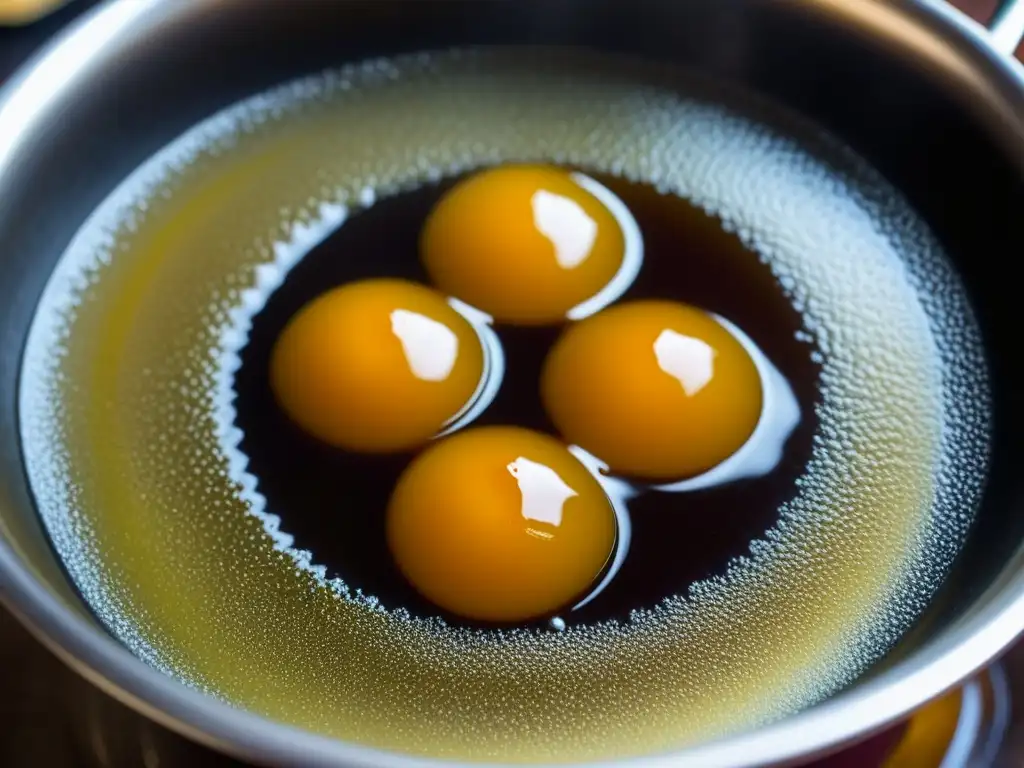 Origen y significado de Gulab Jamun: Delicado sirope dorado burbujeante con cardamomo, evocando tradición y festividad