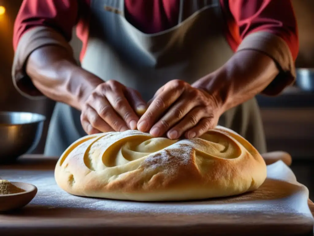 Un panadero local experto moldea a mano la masa de pan tradicional del Magreb, destacando la historia y las recetas culturales